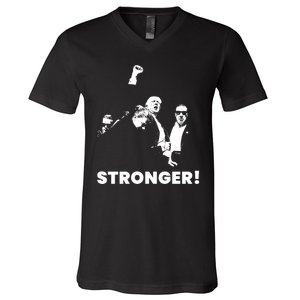 Stronger Trump Fight Support V-Neck T-Shirt