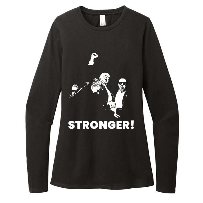 Stronger Trump Fight Support Womens CVC Long Sleeve Shirt