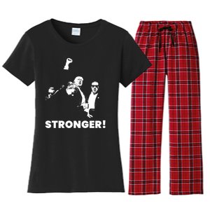 Stronger Trump Fight Support Women's Flannel Pajama Set