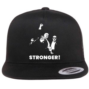 Stronger Trump Fight Support Flat Bill Trucker Hat