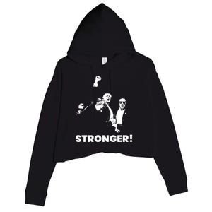 Stronger Trump Fight Support Crop Fleece Hoodie