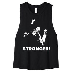 Stronger Trump Fight Support Women's Racerback Cropped Tank