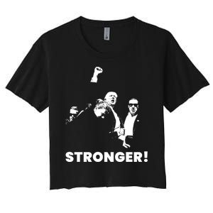 Stronger Trump Fight Support Women's Crop Top Tee