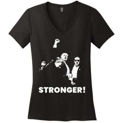 Stronger Trump Fight Support Women's V-Neck T-Shirt