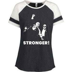 Stronger Trump Fight Support Enza Ladies Jersey Colorblock Tee