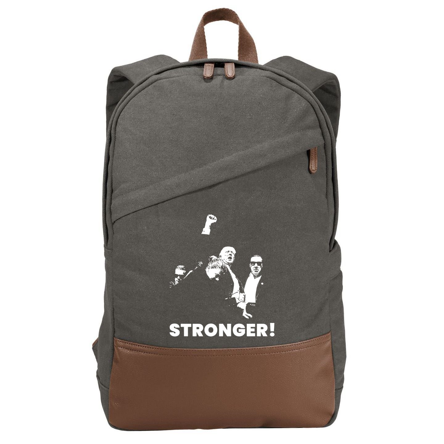 Stronger Trump Fight Support Cotton Canvas Backpack