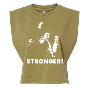 Stronger Trump Fight Support Garment-Dyed Women's Muscle Tee