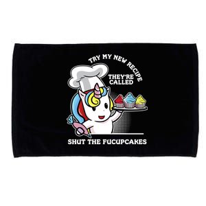 Shut The Fucupcakes Rude Unicorn Gift Design Cute Gift Microfiber Hand Towel