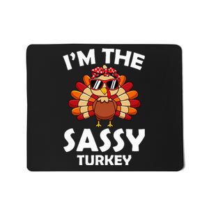 Sassy Turkey Family Group Matching Thanksgiving Party Mousepad