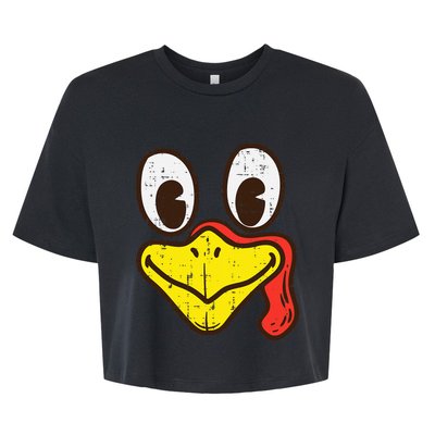 Silly Turkey Face Funny Thanksgiving Dinner Bella+Canvas Jersey Crop Tee