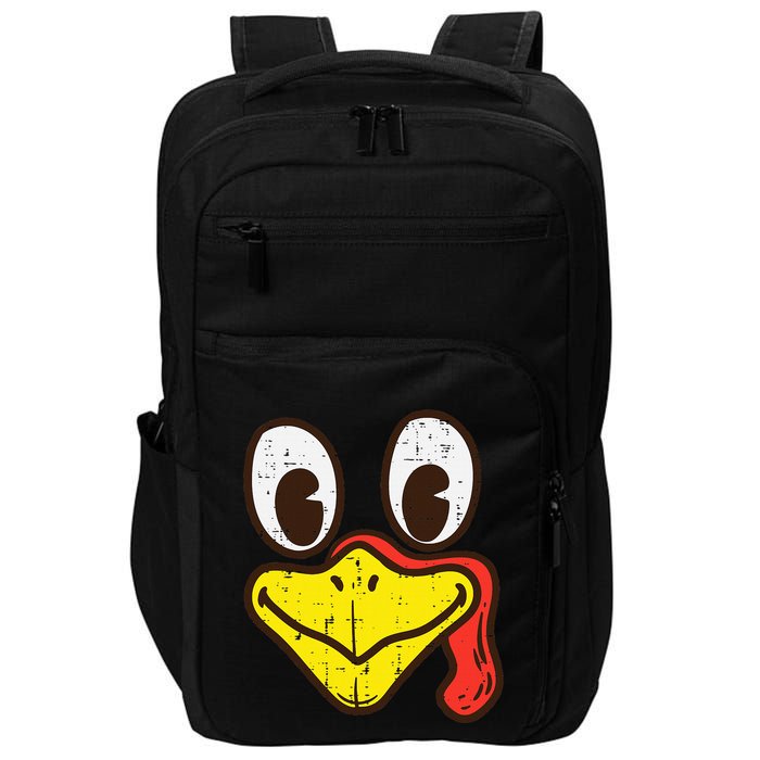 Silly Turkey Face Funny Thanksgiving Dinner Impact Tech Backpack