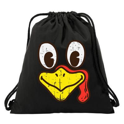 Silly Turkey Face Funny Thanksgiving Dinner Drawstring Bag