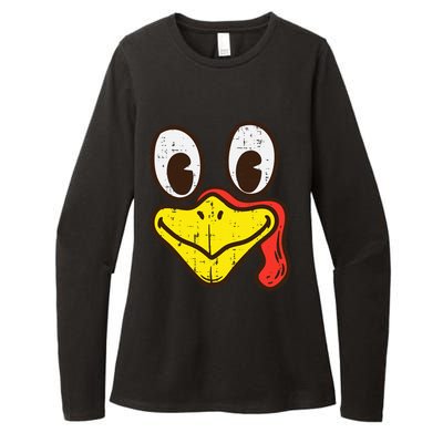 Silly Turkey Face Funny Thanksgiving Dinner Womens CVC Long Sleeve Shirt