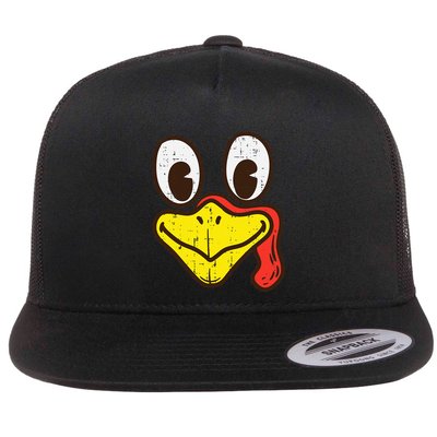 Silly Turkey Face Funny Thanksgiving Dinner Flatbill Hat