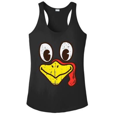 Silly Turkey Face Funny Thanksgiving Dinner Ladies PosiCharge Competitor Racerback Tank