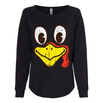 Silly Turkey Face Funny Thanksgiving Dinner Womens California Wash Sweatshirt