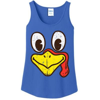 Silly Turkey Face Funny Thanksgiving Dinner Ladies Essential Tank