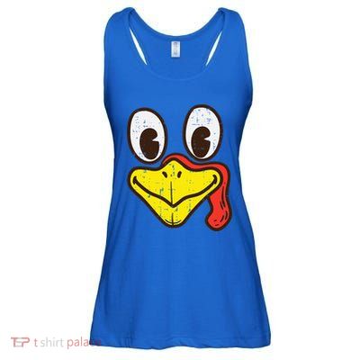 Silly Turkey Face Funny Thanksgiving Dinner Ladies Essential Flowy Tank