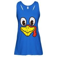 Silly Turkey Face Funny Thanksgiving Dinner Ladies Essential Flowy Tank