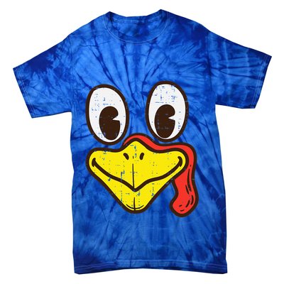 Silly Turkey Face Funny Thanksgiving Dinner Tie-Dye T-Shirt