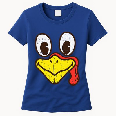 Silly Turkey Face Funny Thanksgiving Dinner Womens T-Shirt