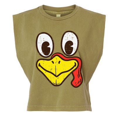 Silly Turkey Face Funny Thanksgiving Dinner Garment-Dyed Women's Muscle Tee