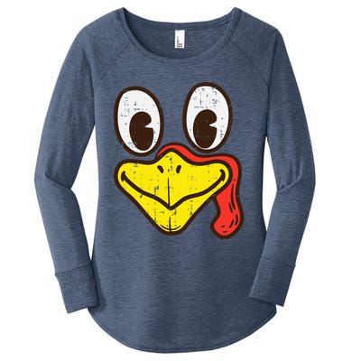 Silly Turkey Face Funny Thanksgiving Dinner Women's Perfect Tri Tunic Long Sleeve Shirt