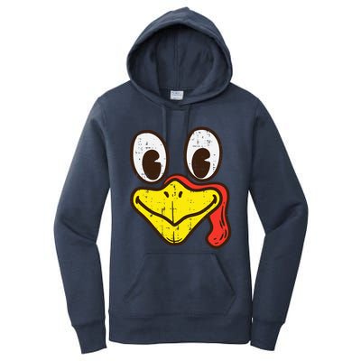 Silly Turkey Face Funny Thanksgiving Dinner Women's Pullover Hoodie