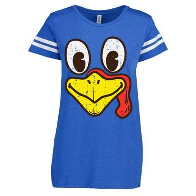 Silly Turkey Face Funny Thanksgiving Dinner Enza Ladies Jersey Football T-Shirt