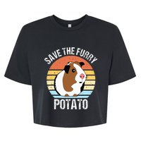 Save The Furry Potato Funny Guinea Pig Bella+Canvas Jersey Crop Tee