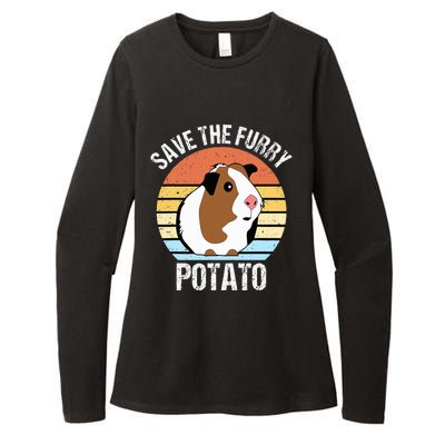 Save The Furry Potato Funny Guinea Pig Womens CVC Long Sleeve Shirt