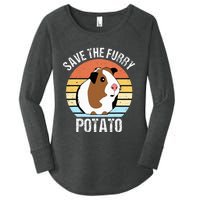 Save The Furry Potato Funny Guinea Pig Women's Perfect Tri Tunic Long Sleeve Shirt