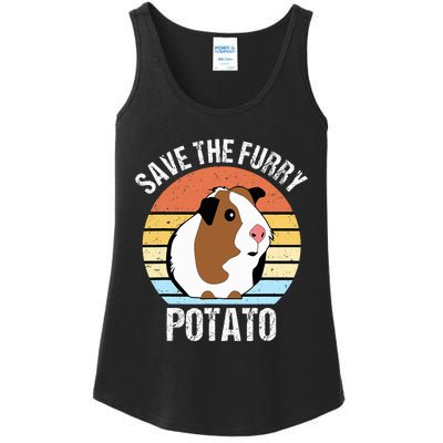 Save The Furry Potato Funny Guinea Pig Ladies Essential Tank