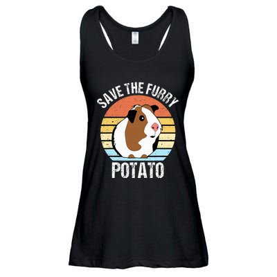 Save The Furry Potato Funny Guinea Pig Ladies Essential Flowy Tank