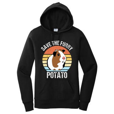 Save The Furry Potato Funny Guinea Pig Women's Pullover Hoodie