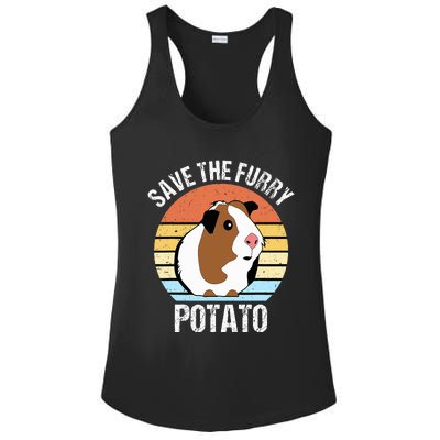 Save The Furry Potato Funny Guinea Pig Ladies PosiCharge Competitor Racerback Tank