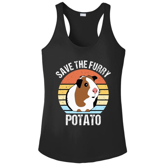 Save The Furry Potato Funny Guinea Pig Ladies PosiCharge Competitor Racerback Tank