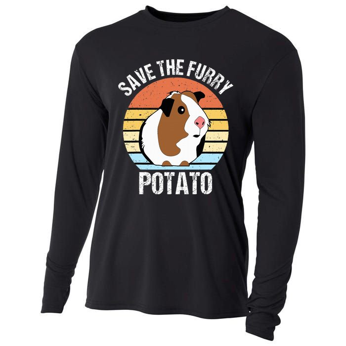 Save The Furry Potato Funny Guinea Pig Cooling Performance Long Sleeve Crew