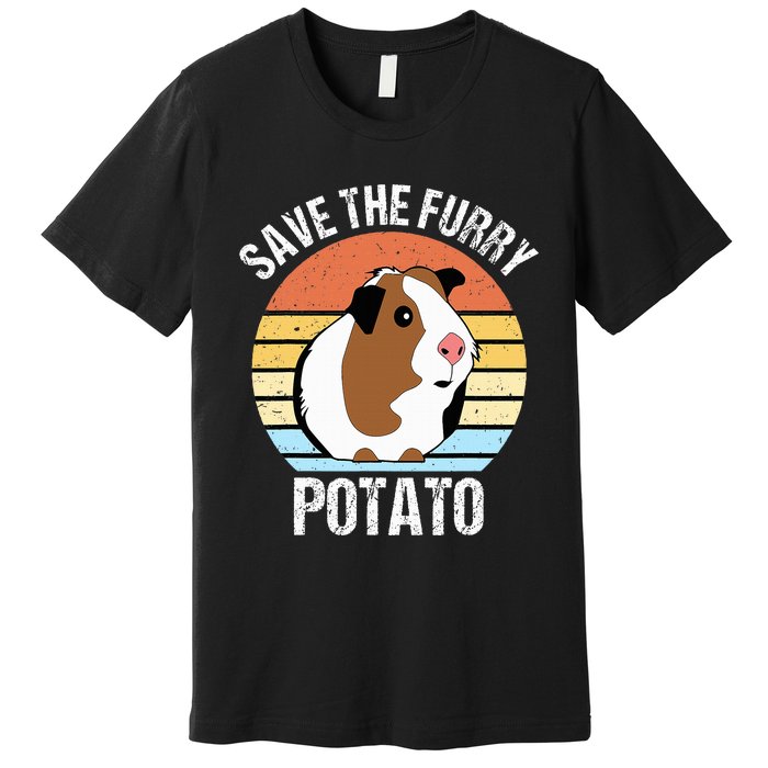 Save The Furry Potato Funny Guinea Pig Premium T-Shirt