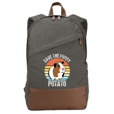 Save The Furry Potato Funny Guinea Pig Cotton Canvas Backpack