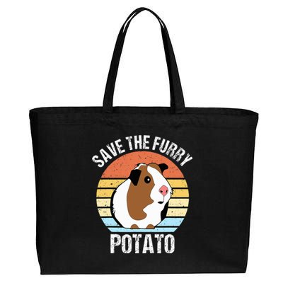 Save The Furry Potato Funny Guinea Pig Cotton Canvas Jumbo Tote