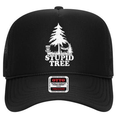 Stupid Tree Flying Disc Golf Team Player High Crown Mesh Back Trucker Hat