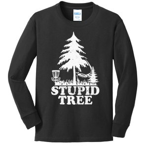 Stupid Tree Flying Disc Golf Team Player Kids Long Sleeve Shirt