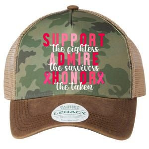 Support The Fighters Admire The Survivors Honor The Taken Breast Cancer Legacy Tie Dye Trucker Hat