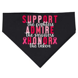 Support The Fighters Admire The Survivors Honor The Taken Breast Cancer USA-Made Doggie Bandana