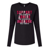 Support The Fighters Admire The Survivors Honor The Taken Breast Cancer Womens Cotton Relaxed Long Sleeve T-Shirt