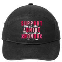 Support The Fighters Admire The Survivors Honor The Taken Breast Cancer 7-Panel Snapback Hat