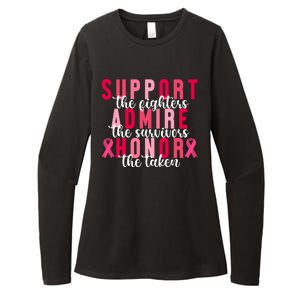 Support The Fighters Admire The Survivors Honor The Taken Breast Cancer Womens CVC Long Sleeve Shirt