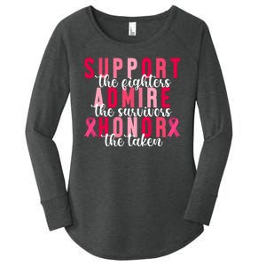 Support The Fighters Admire The Survivors Honor The Taken Breast Cancer Women's Perfect Tri Tunic Long Sleeve Shirt