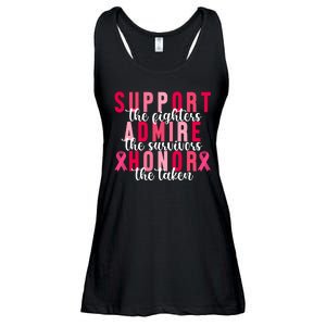 Support The Fighters Admire The Survivors Honor The Taken Breast Cancer Ladies Essential Flowy Tank